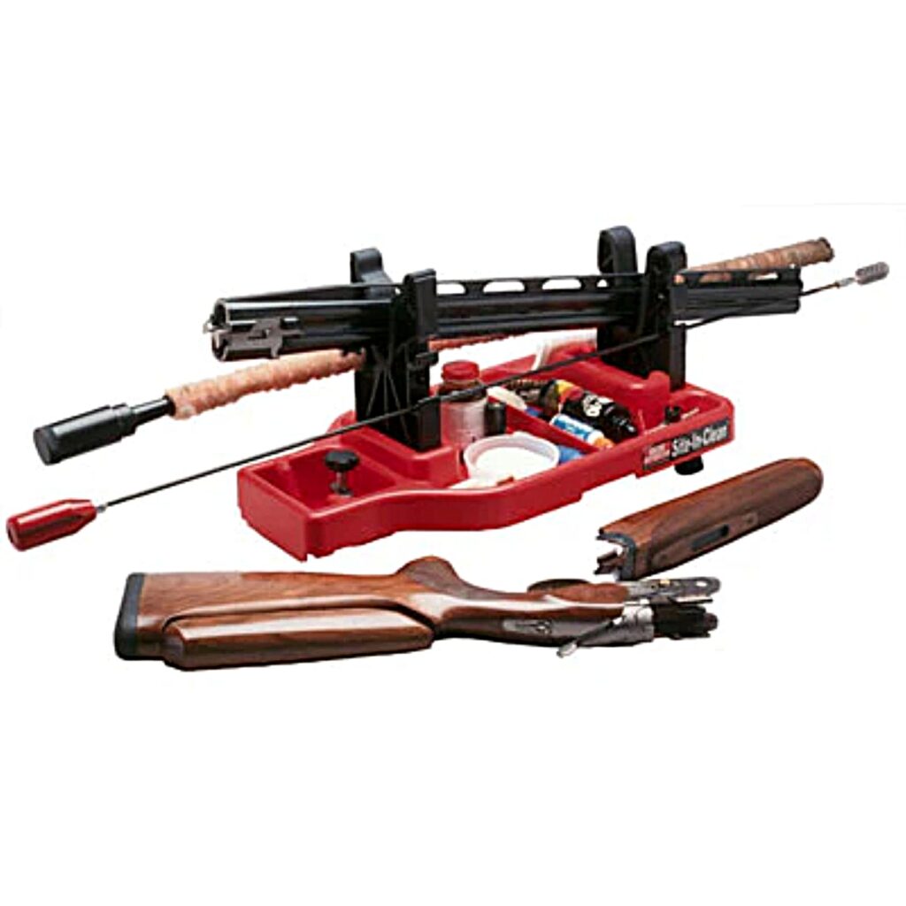 You must have some type of rest if you work with long guns. This is from MTM Caseguard.